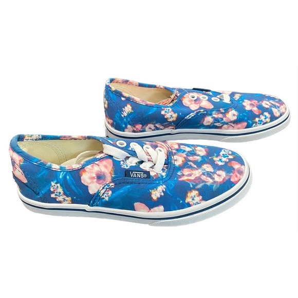 Vans Off The Wall Kids Authentic Lo Pro Blurred Floral Poseidon Shoes in Kids 1 - Picture 2 of 5